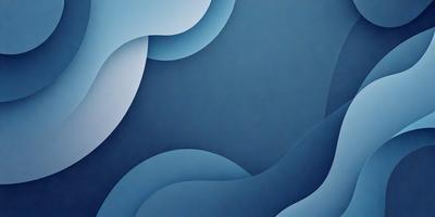 The primary subject of the image is a blue wall with a pattern of waves. The setting is a room with a blue background, and the visual style appears to be a digital art or illustration. The dominant colors are blue and white, creating a calm and serene atmosphere.