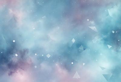 The primary subject of the image is a blue and white starry sky. The setting is a space with a backdrop of a blue and white cloudy sky. The visual style is a digital art or illustration, creating a vibrant and colorful atmosphere. The dominant colors are blue and white, giving the scene a serene and peaceful mood.