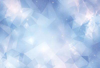 The primary subject of the image is a blue and white sky filled with stars. The setting is a vast, open space with no visible landmarks or objects. The visual style is a combination of digital art and illustration, creating a sense of depth and dimension. The colors and mood are predominantly blue and white, with a touch of warmth from the stars, giving the scene a serene and peaceful atmosphere.