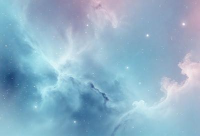 The primary subject of the image is a beautiful, blue, star-filled sky. The setting is a vast, open space with a backdrop of a cloudy, blue sky. The visual style is a combination of a photo and digital art, creating a stunning and realistic representation of the night sky. The colors and mood of the image are predominantly blue, with a sense of wonder and tranquility.