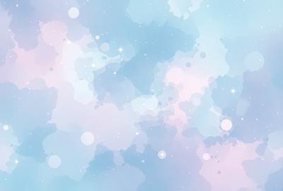 The primary subject of the image is a blue and white cloudy sky. The setting is a space with a backdrop of a blue and white cloudy sky. The visual style is a digital art or illustration, creating a vibrant and colorful atmosphere. The dominant colors are blue and white, with a few other colors present in the cloudy sky.