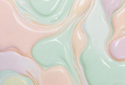 The primary subject of the image is a close-up of a colorful, swirling, and flowing pattern. The setting is a white surface, which provides a clean and uncluttered backdrop for the vibrant colors and intricate design. The visual style is a combination of digital art and illustration, creating a dynamic and artistic representation of the swirling pattern. The colors and mood of the image are predominantly pink, green, and blue, evoking a sense of warmth, fresh