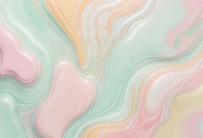 The primary subject of the image is a colorful, swirling pattern that resembles a painting or a digital artwork. The setting is a white background, which provides a clean and uncluttered environment for the pattern. The visual style is a combination of photo and digital art, creating a unique and eye-catching design. The colors and mood of the image are vibrant and lively, with a mix of pink, yellow, green, and blue hues that evoke a sense of energy and cre
