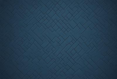 The primary subject of the image is a blue tile with a pattern of interlocking squares. The setting is a blue wall, and the visual style is a close-up of the tile pattern. The dominant colors are blue and white, creating a calm and soothing atmosphere.