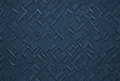 The primary subject of the image is a blue, geometric pattern. The setting is a blue background, and the visual style appears to be a digital art or illustration. The dominant colors are blue and black, creating a modern and sophisticated atmosphere.