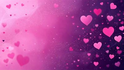 The primary subject of the image is a pink background with a purple tint, featuring a pattern of hearts. The hearts are scattered throughout the background, creating a visually appealing and heartwarming scene. The setting appears to be a digital art or illustration, as the hearts are well-defined and the overall atmosphere is warm and inviting.