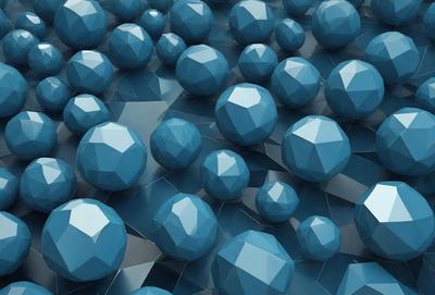 The primary subject of the image is a collection of blue geometric shapes, which are arranged in a visually appealing manner. The setting is a blue background, which complements the blue geometric shapes. The visual style of the image is a combination of photo and digital art, creating a unique and intriguing pattern. The dominant colors in the image are blue, which creates a calm and soothing atmosphere.