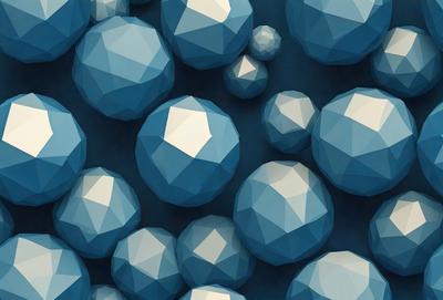 The primary subject of the image is a collection of blue geometric shapes, which are arranged in a visually appealing manner. The setting is a blue background, which provides a contrasting and complementary color to the shapes. The visual style of the image is a combination of digital art and illustration, as the shapes are created using a computer program or digital drawing tool. The dominant colors in the image are blue and white, giving the scene a calm and serene atmosphere.