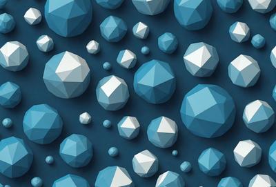 The primary subject of the image is a blue background with a pattern of blue and white geometric shapes. The shapes are arranged in a visually appealing manner, creating a sense of depth and dimension. The setting appears to be a digital art or illustration, as the shapes are not real-world objects but rather a creative design. The overall atmosphere is calm and serene, with the blue and white colors evoking a sense of tranquility.