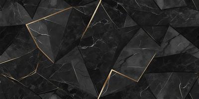 The primary subject of the image is a black and gold marble pattern. The setting is a black and gold marble surface, which serves as the background. The visual style is a close-up of the marble pattern, showcasing the intricate details of the design. The colors and mood of the image are predominantly black and gold, giving it a luxurious and elegant appearance.