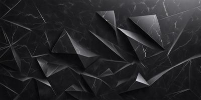 The primary subject of the image is a black and white marble wall with a geometric pattern. The setting is a dark room, and the visual style is a black and white photo. The dominant colors are black and white, and the overall atmosphere is minimalistic and artistic.