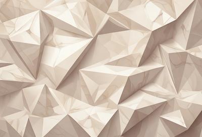 The primary subject of the image is a large, intricate, and textured wall made of white and tan materials. The setting is a room with a white and tan color scheme. The visual style is a combination of digital art and illustration, creating a unique and artistic appearance. The dominant colors are white and tan, giving the wall a warm and inviting atmosphere.