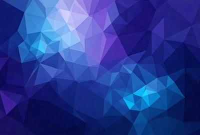 The primary subject of the image is a blue and purple geometric pattern. The setting is a dark blue background, which contrasts with the vibrant colors of the pattern. The visual style is a combination of digital art and illustration, creating a unique and eye-catching design. The dominant colors are blue and purple, giving the image a calm and soothing atmosphere.