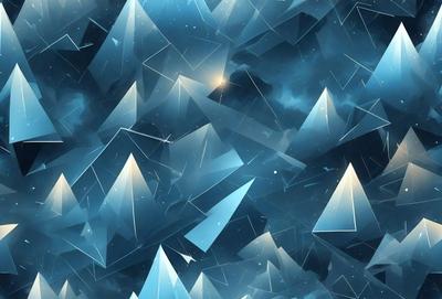 The primary subject of the image is a blue and white pattern, which appears to be a digital art or illustration. The setting is a dark blue sky, and the visual style is a combination of digital art and illustration. The colors and mood of the image are predominantly blue and white, creating a calm and serene atmosphere.