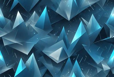 The primary subject of the image is a blue and white geometric pattern, which is the main focus of the image. The setting is a dark blue background, which contrasts with the bright blue and white geometric pattern. The visual style is digital art, as the pattern is created using computer-generated graphics. The dominant colors are blue and white, giving the image a calm and soothing atmosphere.