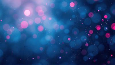 The primary subject of the image is a blue background with a pattern of pink and blue dots. The setting appears to be a night sky, with the dots creating a star-like effect. The visual style is a combination of a photo and digital art, as the dots are arranged in a way that resembles a painting. The colors and mood of the image are predominantly blue and pink, creating a serene and calming atmosphere.