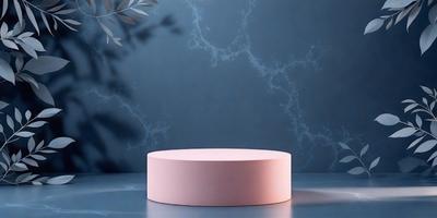 The primary subject of the image is a pink, round, and smooth object, which appears to be a piece of art or a decorative item. The setting is a dark blue wall, which serves as a striking contrast to the pink object. The visual style of the image is a close-up, focusing on the pink object and its details. The colors and mood of the image are predominantly dark and moody, with the pink object standing out as the main focal point.