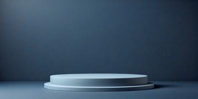 The primary subject of the image is a white plate, which is placed on a blue surface. The visual style of the image is a photo, and the colors and mood are predominantly blue and calm. The setting or background consists of a blue wall, and the plate appears to be sitting on a table.