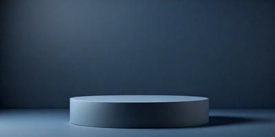 The primary subject of the image is a blue, circular object, which appears to be a table or a piece of art. The setting is a blue background, which creates a striking contrast with the circular object. The visual style of the image is a close-up, which emphasizes the circular shape and the blue color. The colors and mood of the image are predominantly blue, giving it a calm and serene atmosphere.