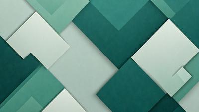 The primary subject of the image is a large, square, green and white patterned wall. The setting is a room with a white background, and the visual style is a combination of digital art and illustration. The dominant colors are green and white, creating a calm and soothing atmosphere.