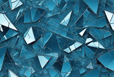The primary subject of the image is a blue glass surface, which appears to be a piece of glass or a glass wall. The setting is a room with a blue background, and the visual style is a close-up of the glass surface. The colors and mood of the image are predominantly blue, creating a calm and serene atmosphere.