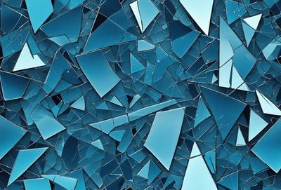 The primary subject of the image is a close-up of a blue glass surface, possibly a window or a piece of glass art. The setting is indoors, with the glass surface being the main focus of the image. The visual style appears to be a close-up of a glass surface, possibly a photo or a digital art piece. The colors and mood of the image are predominantly blue, creating a calm and serene atmosphere.
