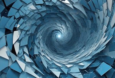 The primary subject of the image is a spiral, which is the main object, scene, or focus of the image. The spiral is set against a blue background, giving it a vibrant and lively appearance. The visual style of the image is digital art, as it is a computer-generated representation of the spiral. The colors and mood of the image are predominantly blue, creating a sense of depth and tranquility.