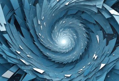 The primary subject of the image is a spiral, which is the main object, scene, or focus of the image. The spiral is set against a blue background, giving it a vibrant and lively appearance. The visual style of the image is digital art, as it is a computer-generated representation of the spiral. The dominant colors in the image are blue and white, creating a sense of depth and dimension.