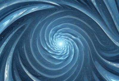 The primary subject of the image is a spiral pattern, which is the main object, scene, or focus of the image. The spiral pattern is set against a blue background, creating a visually striking contrast. The spiral pattern is depicted in a digital art style, giving it a modern and dynamic appearance. The overall atmosphere of the image is one of intrigue and fascination, as the viewer is drawn into the depths of the spiral pattern.