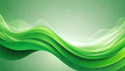 The primary subject of the image is a green wave or a green water-like pattern. The setting is a white background, which creates a contrast with the green wave. The visual style appears to be a digital art or illustration, as the wave is depicted in a detailed and artistic manner. The colors and mood of the image are predominantly green, giving it a calm and soothing atmosphere.