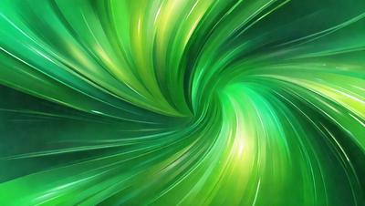The primary subject of the image is a green spiral, which appears to be a digital art or illustration. The setting is a green background, and the visual style is a combination of photo and digital art. The colors and mood of the image are predominantly green, creating a calm and serene atmosphere.