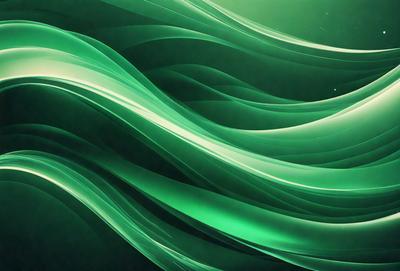 The primary subject of the image is a green, swirling, and flowing pattern. The setting is a dark background, which contrasts with the vibrant green color of the pattern. The visual style appears to be a digital art or illustration, as the pattern is intricate and detailed. The colors and mood of the image are predominantly green, creating a sense of calmness and tranquility.