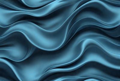 The primary subject of the image is a blue, flowing, and wavy surface, which could be a piece of art or a pattern. The setting is a blue background, and the visual style appears to be a digital art or illustration. The dominant colors are blue and purple, creating a calm and serene atmosphere.
