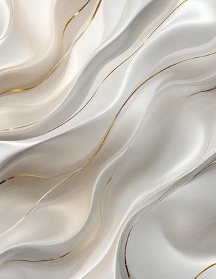 The primary subject of the image is a white wall with a gold border. The setting is a room with a white wall, and the visual style is a close-up of the wall. The dominant colors are white and gold, creating a clean and elegant atmosphere.