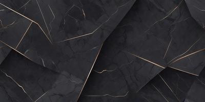 The primary subject of the image is a close-up of a marble surface with a gold pattern. The setting is a black background, which contrasts with the marble and gold pattern. The visual style is a combination of a photo and digital art, creating a unique and intricate design. The colors and mood of the image are predominantly black and gold, giving it a luxurious and elegant appearance.
