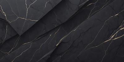 The primary subject of the image is a black marble wall with a gold-colored design. The setting is a room with a black background, and the visual style is a close-up of the marble wall. The colors and mood of the image are dark and dramatic, with the gold accents adding a touch of luxury and sophistication.