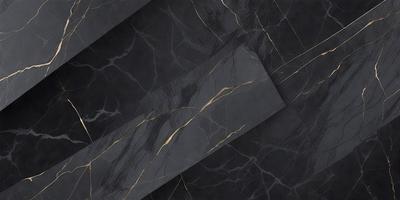 The primary subject of the image is a close-up of a marble countertop. The setting is a kitchen, with the countertop being the main focus of the scene. The visual style is a photo, capturing the intricate details of the marble surface. The colors and mood of the image are predominantly black and gold, giving it a luxurious and elegant appearance.