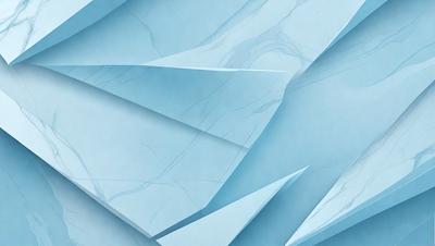 The primary subject of the image is a blue marble wall with a pattern of white paper cutouts. The setting is a room with a blue marble wall, and the visual style is a combination of digital art and illustration. The colors and mood of the image are predominantly blue and white, creating a calm and serene atmosphere.