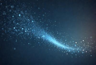 The primary subject of the image is a blue light, which appears to be a blue light effect or a blue light source. The setting is a dark background, which contrasts with the blue light. The visual style of the image is digital art, as it is a computer-generated image. The colors and mood of the image are predominantly blue, creating a calm and serene atmosphere.