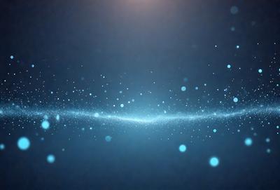 The primary subject of the image is a blue background with a white star pattern. The setting is a dark, starry night, and the visual style is a digital art or illustration. The colors and mood of the image are predominantly blue and dark, creating a serene and peaceful atmosphere.
