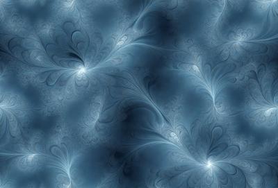 The primary subject of the image is a blue and white swirling pattern, which appears to be a digital art or illustration. The setting is a blue background, and the visual style is a combination of digital art and illustration. The dominant colors are blue and white, creating a calm and soothing atmosphere.