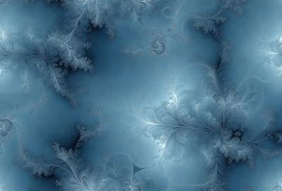 The primary subject of the image is a blue and white swirling pattern, which appears to be a digital art or illustration. The setting is a blue background, and the visual style is a combination of digital art and illustration. The dominant colors are blue and white, creating a calm and soothing atmosphere.
