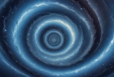 The primary subject of the image is a spiral pattern, which is the main object, scene, or focus of the image. The spiral pattern is set against a blue background, giving it a vibrant and lively appearance. The visual style of the image is digital art, as it is a computer-generated representation of a spiral. The dominant colors in the image are blue and white, creating a sense of depth and dimension.