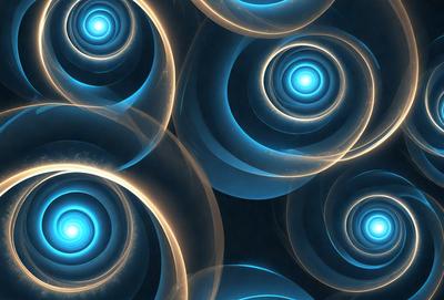 The primary subject of the image is a collection of blue circles, which are arranged in a pattern. The setting is a dark background, which contrasts with the bright blue circles. The visual style is a combination of digital art and illustration, creating a unique and eye-catching design. The dominant colors are blue and white, giving the image a calm and soothing atmosphere.