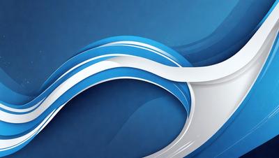 The primary subject of the image is a blue and white wave, which is the main focus of the image. The setting is a blue background, and the visual style is a digital art or illustration. The dominant colors are blue and white, creating a calm and serene atmosphere.