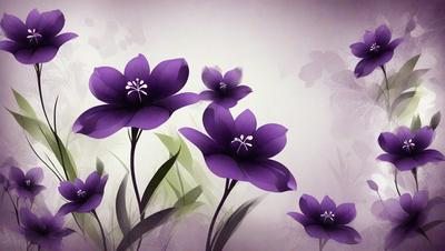 Purple flowers with white centers, growing in a field of green grass.