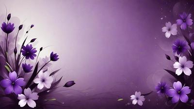 The primary subject of the image is a purple flower with a green stem. The setting is a purple background, which creates a visually striking contrast with the flower. The visual style is a digital art or illustration, as the flower is depicted in a detailed and artistic manner. The colors and mood of the image are predominantly purple, which gives it a calm and serene atmosphere.