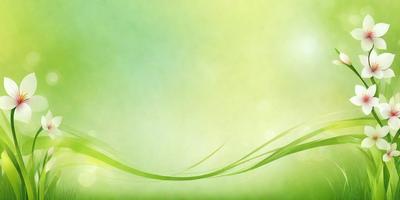 The primary subject of the image is a green background with a yellowish tint. The setting is a bright, sunny day, and the visual style is a combination of a photo and digital art. The colors and mood of the image are vibrant and lively, creating a sense of freshness and energy.