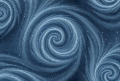 The primary subject of the image is a spiral pattern, which is the main object, scene, or focus of the image. The spiral pattern is set against a blue background, which adds to the overall atmosphere of the image. The visual style of the image is a combination of digital art and illustration, creating a unique and intricate design. The colors in the image are predominantly blue, which contributes to the calming and serene mood of the scene.