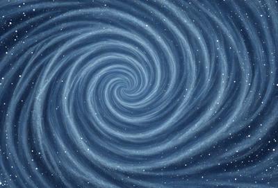 The primary subject of the image is a spiral pattern, which is the main object, scene, or focus of the image. The spiral pattern is set against a blue background, which creates a visually appealing contrast. The spiral pattern is depicted in a digital art style, giving it a modern and creative appearance. The overall atmosphere of the image is one of intrigue and beauty, as the spiral pattern is surrounded by a vast expanse of space.